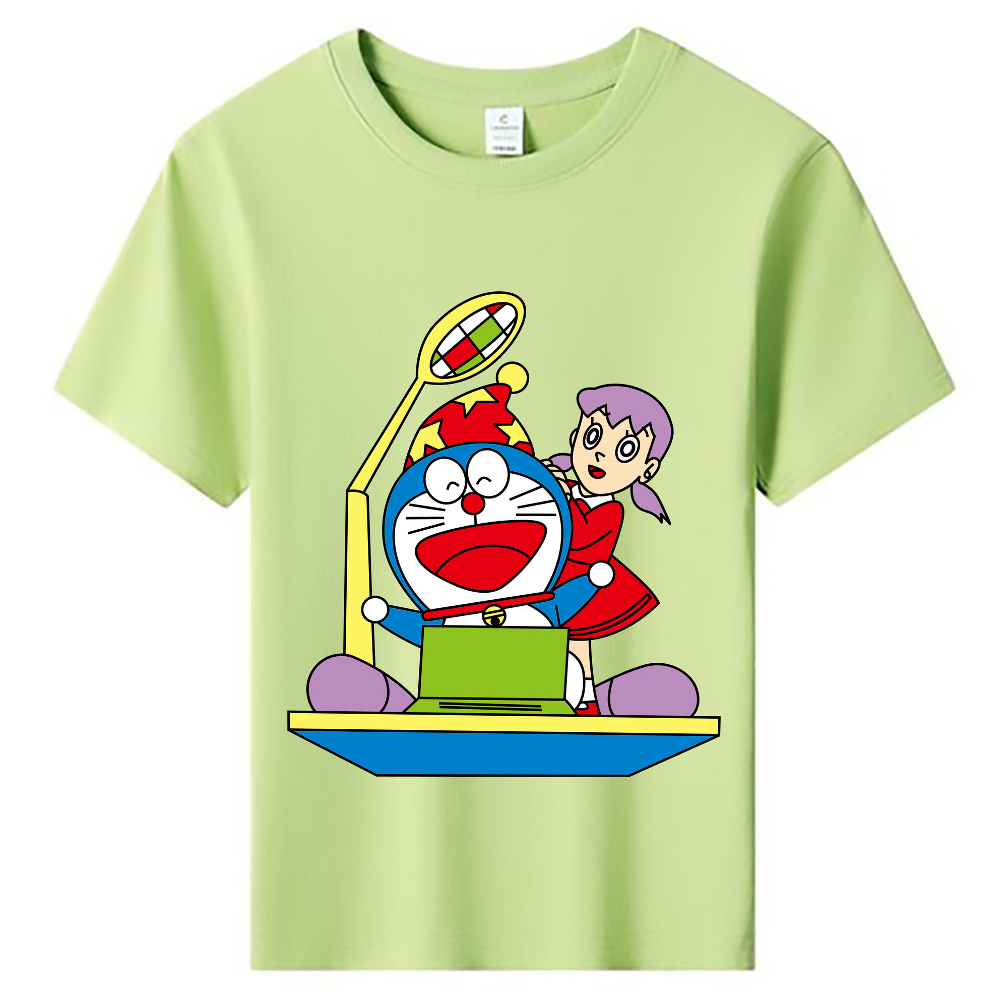 （画像用） ドラえもん みなもと しずか Doraemon Shizuka Minamoto 綿100％キッズTシャツ（フロントプリント）